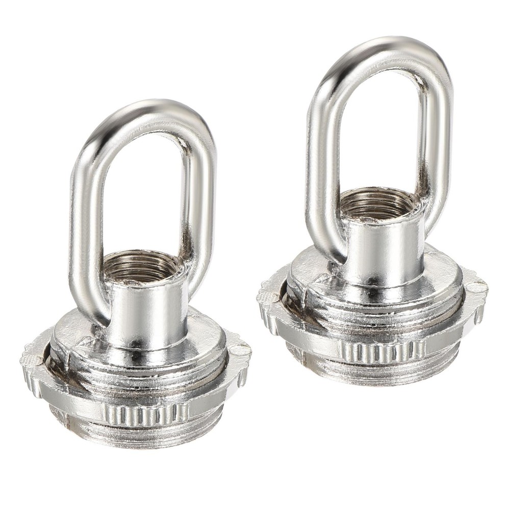 2pcs Eye Nut 25kg Max Load 30x44mm M10 Thread Ring Shape Female Loop Silver Tone