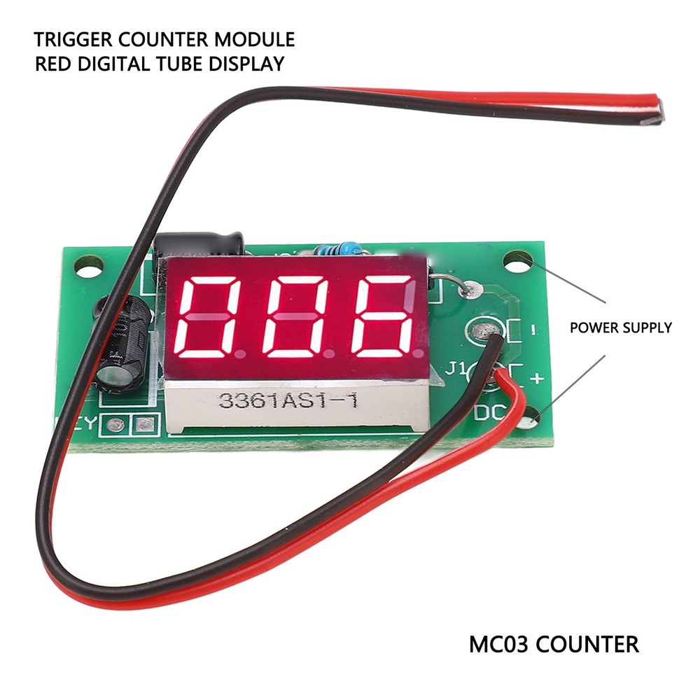 Trigger Counter Module 3 Digit Red Display Accumulator Module Tool(4-7V) Part