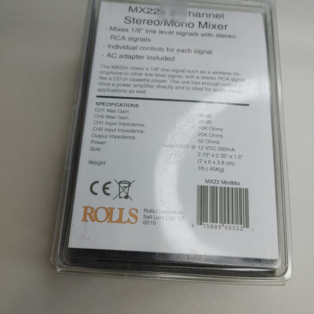 Rolls MX22s Mini Mix 2-Channel Mixer