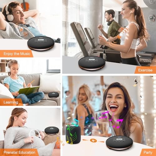 CD Player Portable 5.1 Bluetooth CD PlayerTouch Button and LCD Display