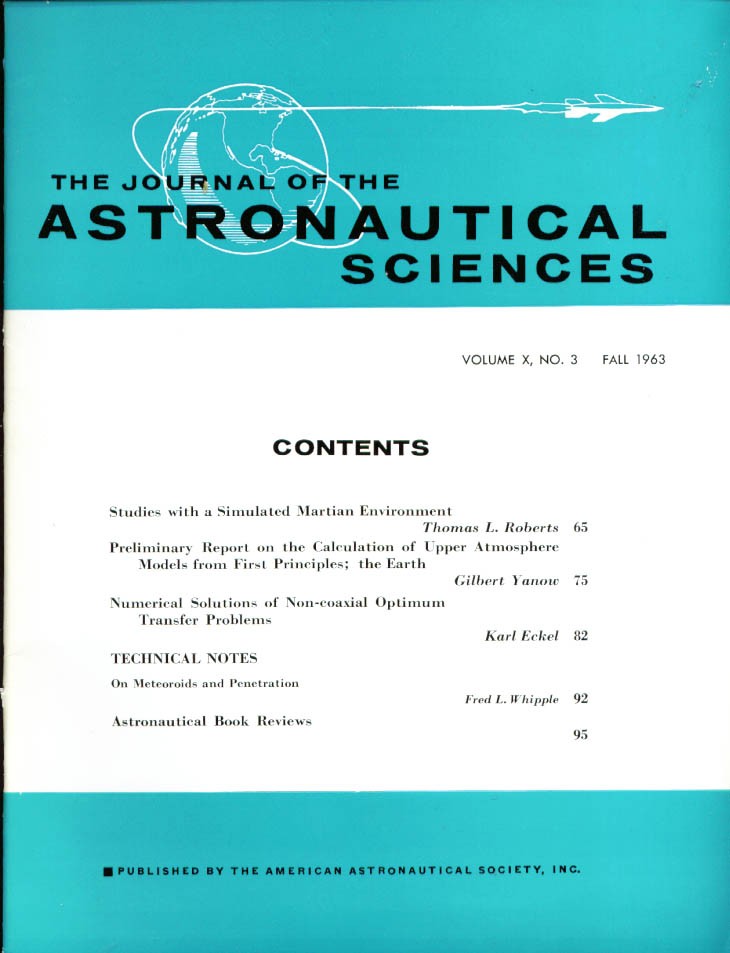 Journal Astronautical Sciences Fall 1963 Mars Environs