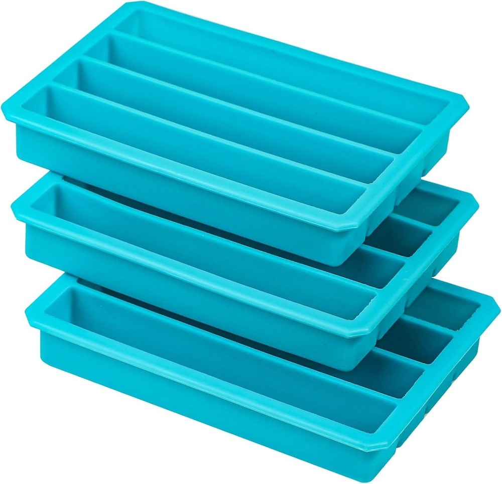 Webake Silicone Ice Cube Trays for Water Bottles Long Cube, Blue
