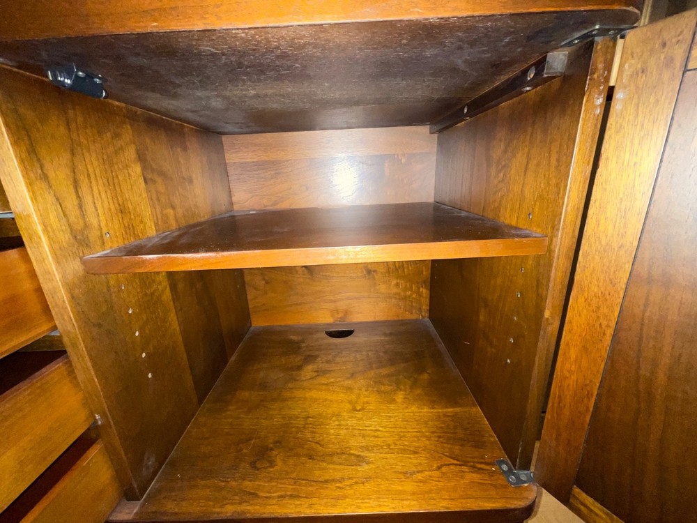 Crate & Barrel Mid Century Inspired Walnut Credenza