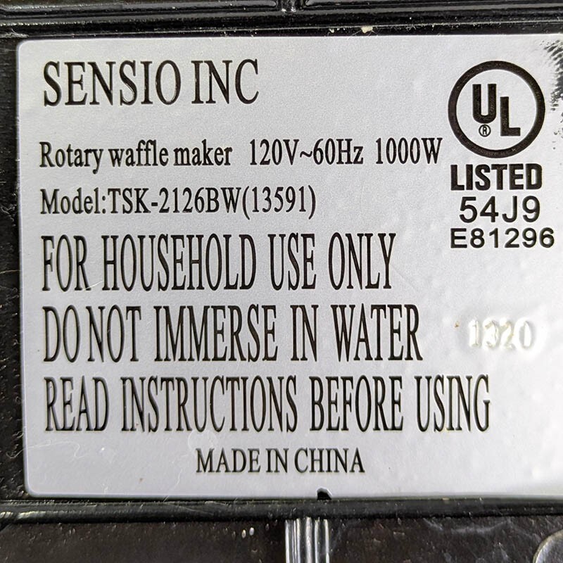 Bella Rotating Belgian Waffle Maker TSK-2126BW Non Stick Chaffles Breakfast