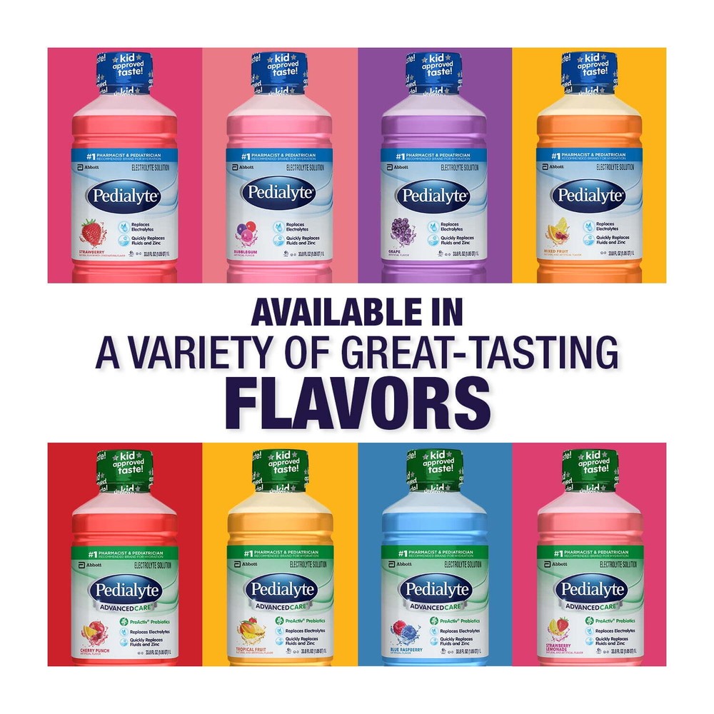 Pedialyte AdvancedCare Electrolyte Solution, Blue Raspberry, 1 Liter