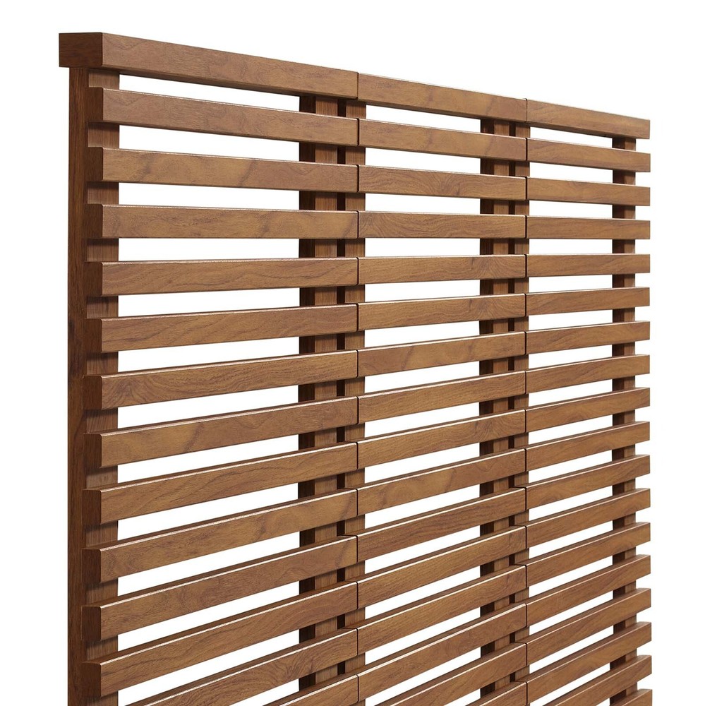 Modway Render Mid-Century Modern Wall-Mount Queen Headboard in Walnut