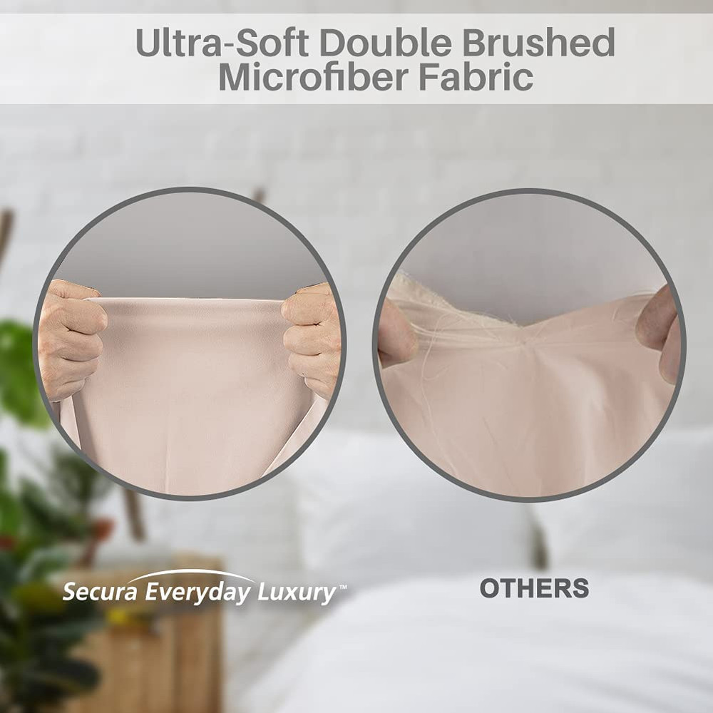 Secura Everyday Luxury Queen Bed Sheet Set 4 Piece - Soft Microfiber 1800 Thread