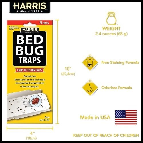 Harris Bed Bug Early Detection Glue Traps (4/Pack)
