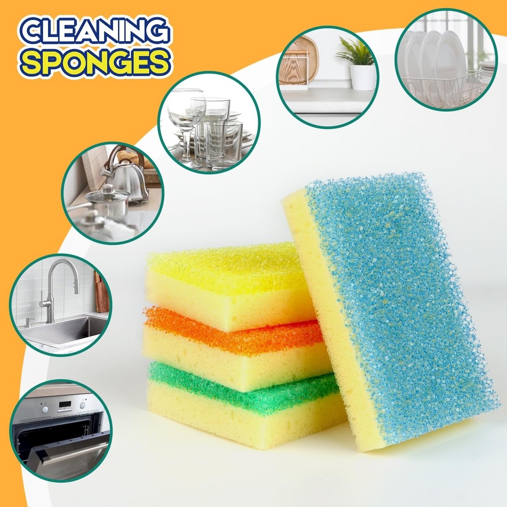 Scrub Sponge, Dual-Sided Temperature-Responsive Scrubber - Non-Scratch - Mult...