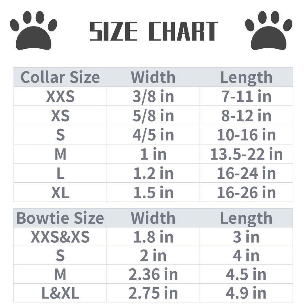 Dog Collar with Bowtie Durable Adjustable and Comfortable Collar for X-Small ...