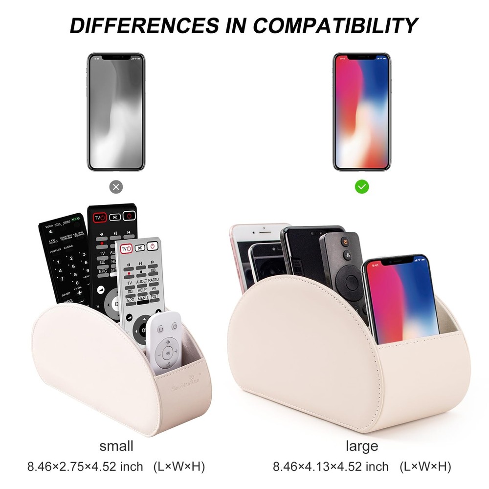Remote Control Holders Organizer Box with 5 Compartment PU Leather Multi-func...