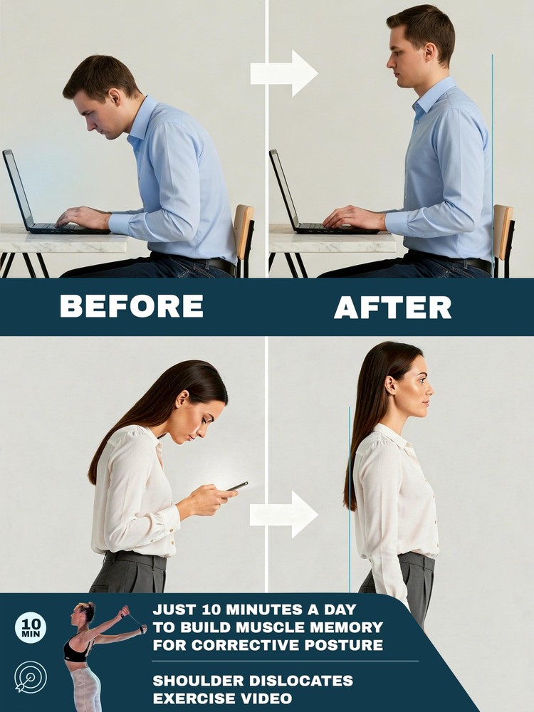 WALUE™ Posture Correction & Shoulder Exerciser – Non-Elastic Stretch Strap fo...
