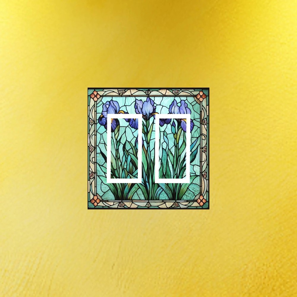 Stained Glass Iris design Light Switch Plate outlet covers rocker toggle
