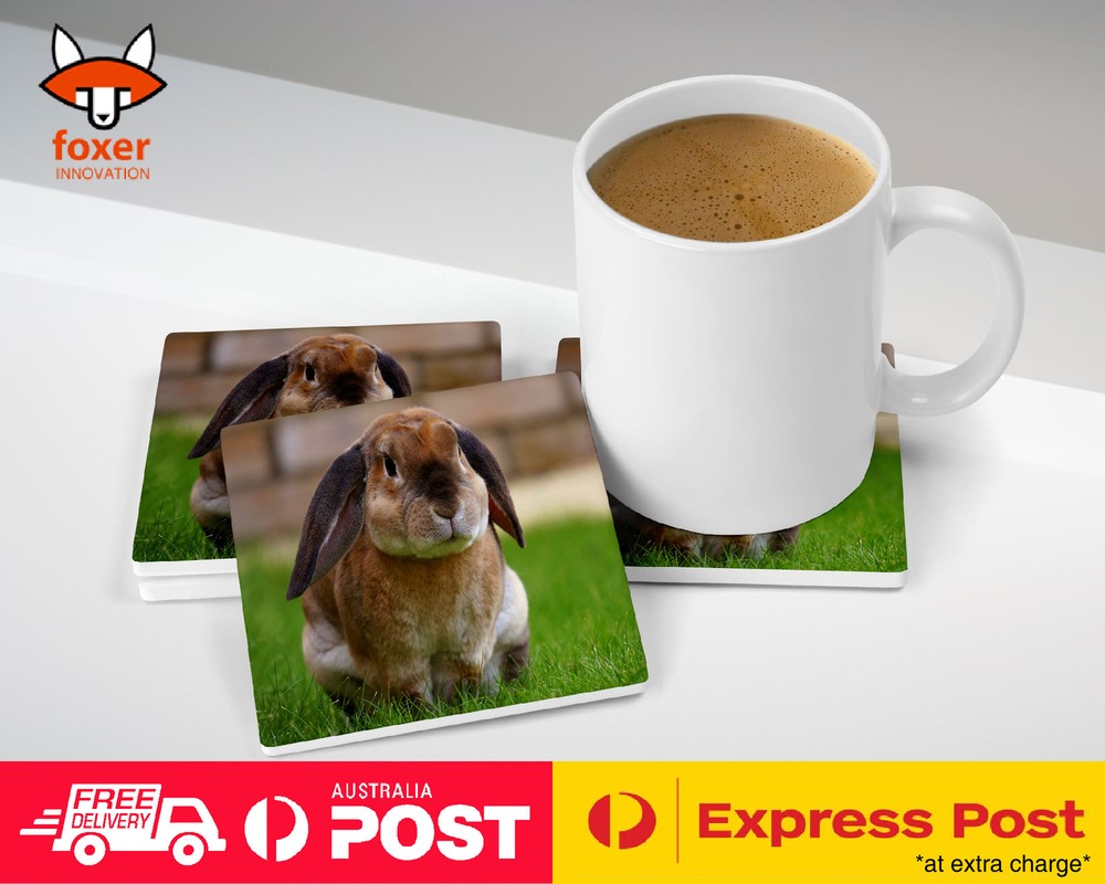 COASTER COFFEE DRINKING MAT|CUTE BUNNY RABBIT ANIMAL