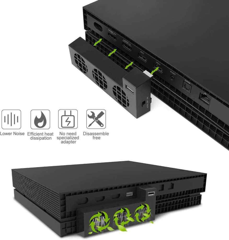 Efficient Xbox One X Cooling System with 3 Fans & USB Port - Essential Accessory