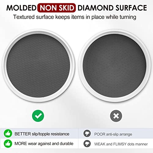 Set of 4, 10 Inch Non-Skid Lazy Susan Organizers - Turntable Rack for 4 Pack