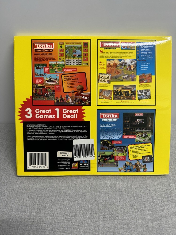 New sealed Tonka Computer Software Set of 3 Collectable