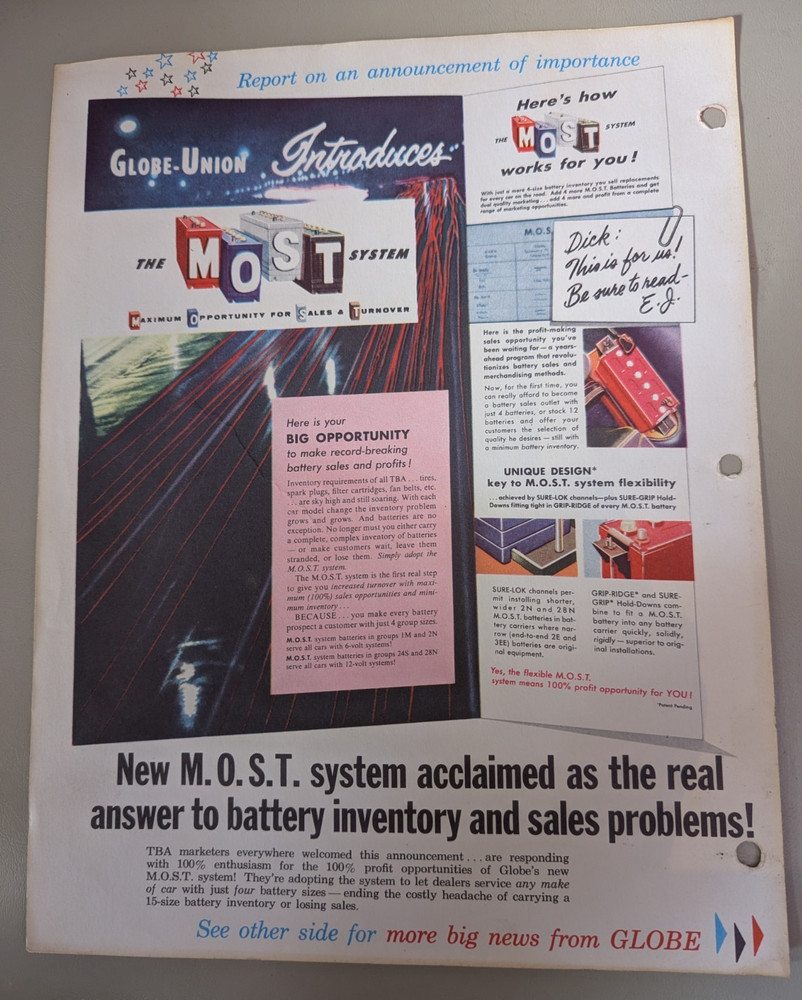 Studebaker Accessories Globe Battery's Flyer