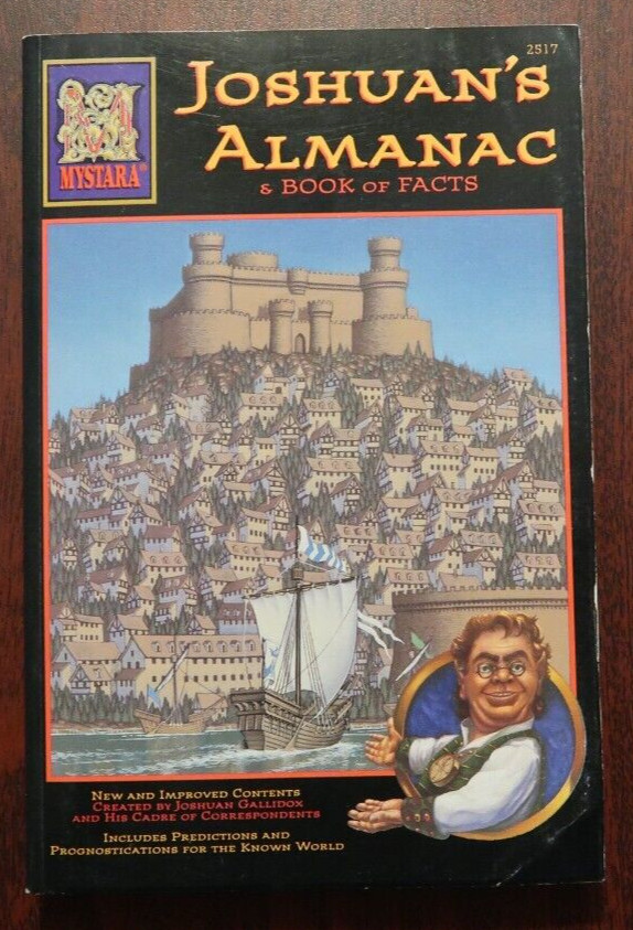 D&D Basic/Mystara JOSHUAN'S ALMANAC  By TSR 1995 Excellent map still bound in !