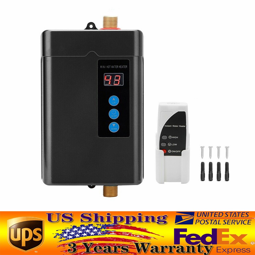 Electric Hot Tankless Water Heater Shower Instant Boiler Kitchen Bathroom 110V