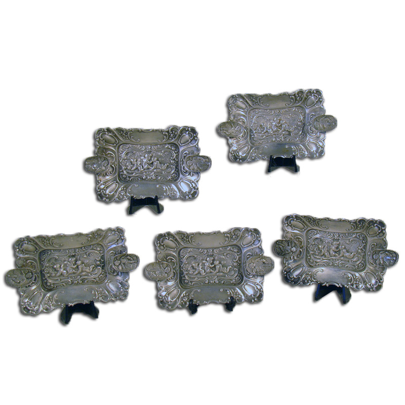 Set of Five German Ash Receivers (800 Silver)