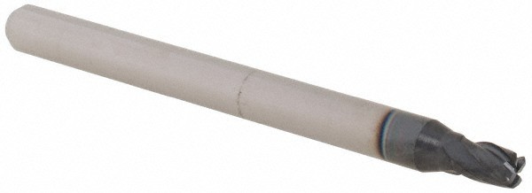 Accupro 3/32" Diam 4 Flute Single End Solid Carbide 0.015" Corner Radius End ...