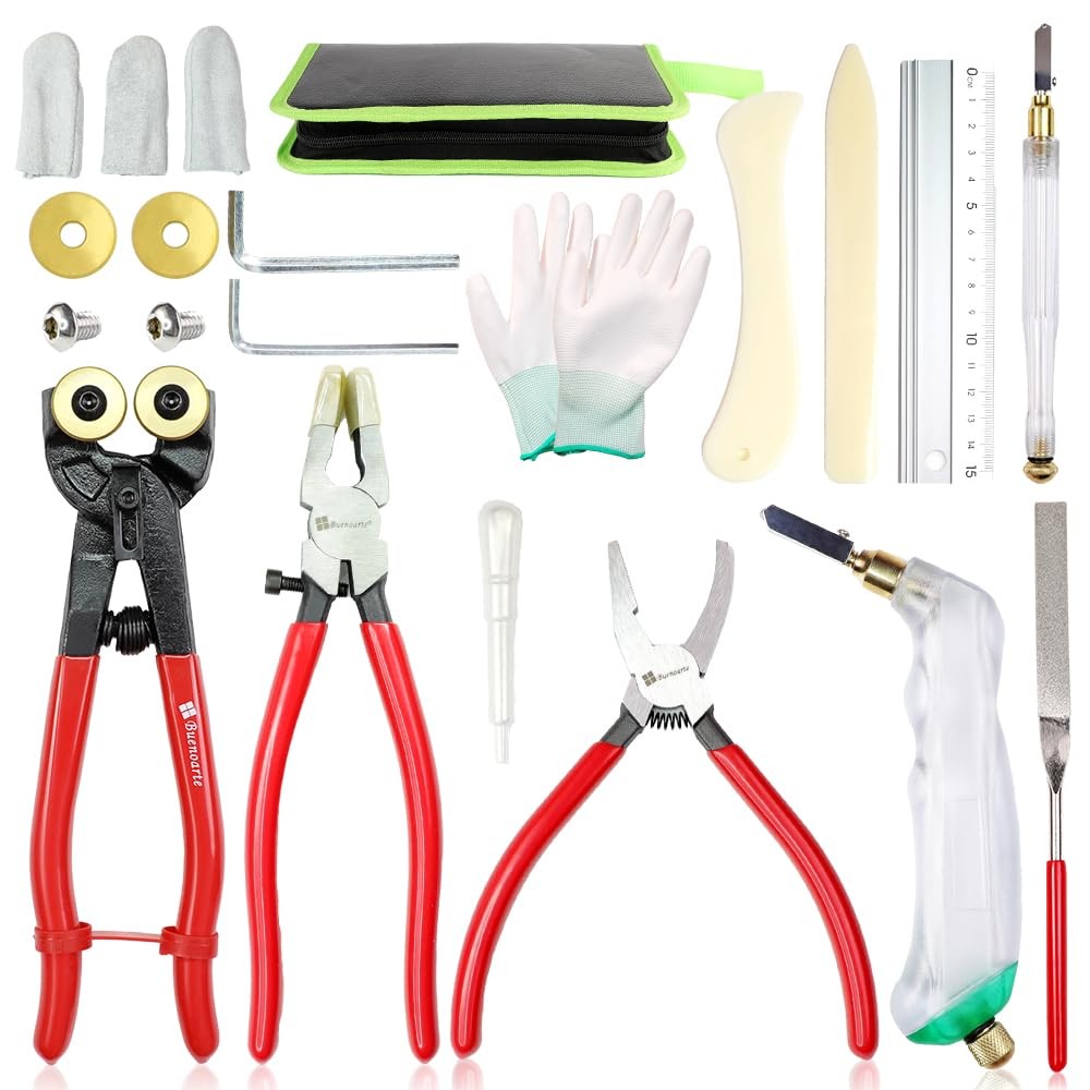 Professional 21Pcs Stained Glass Tool Kit，Heavy Kit