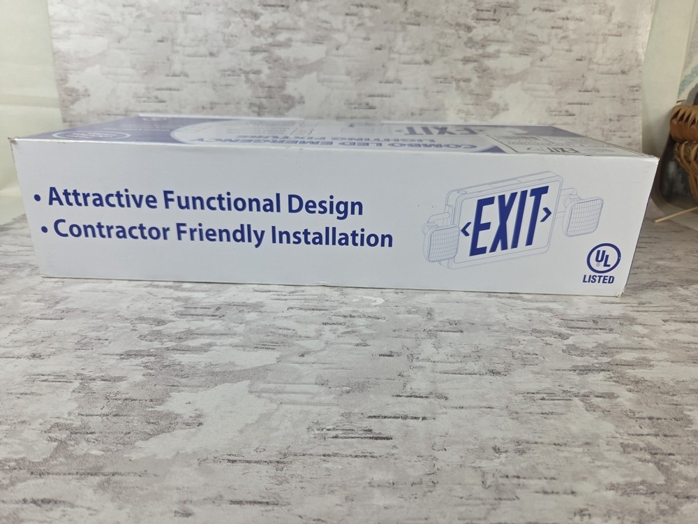 Brand New Never Installed Combo LED EXIT Emergency Lighting Fixture