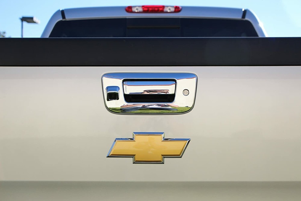 Fit 2007-2013 GMC Sierra Chevy Silverado Chrome Tailgate Handle Cover W/ Camera