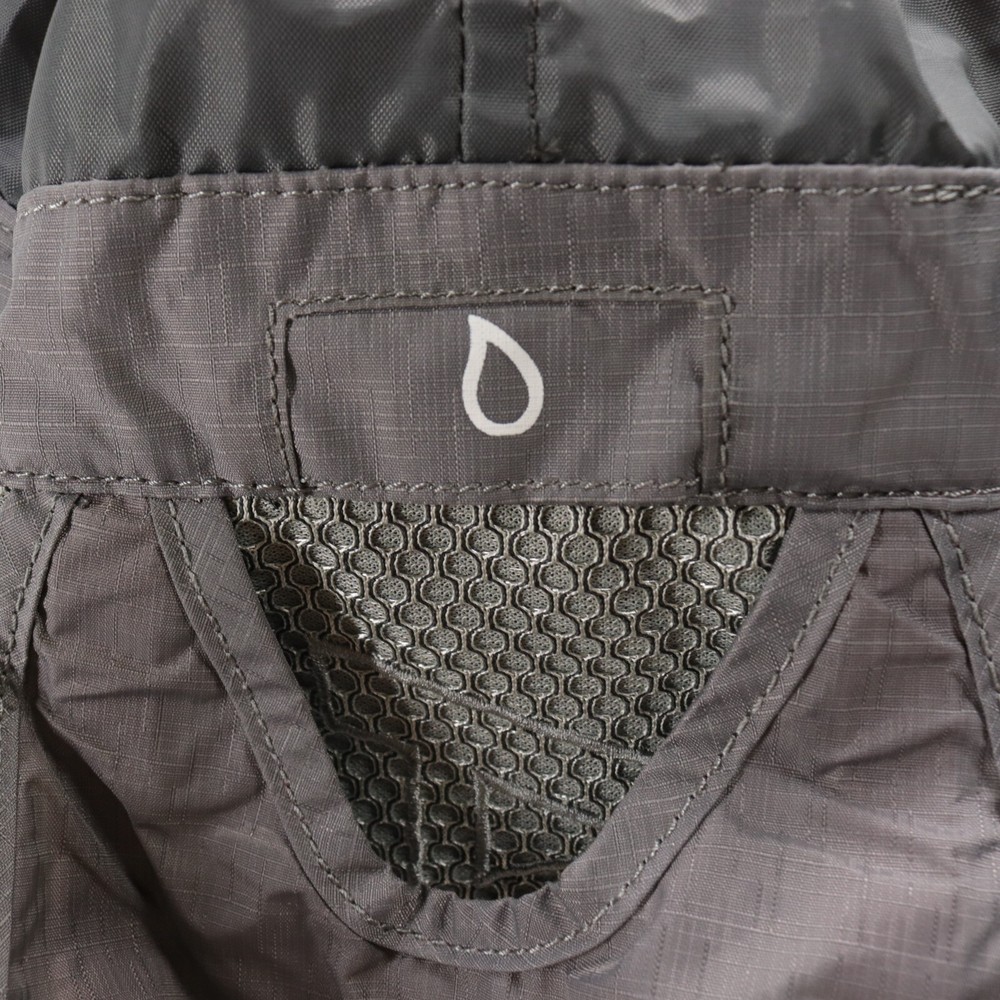 Ascend Backpack Water Resistant Hiking Light Pack Drawstring Folding Gray Nylon