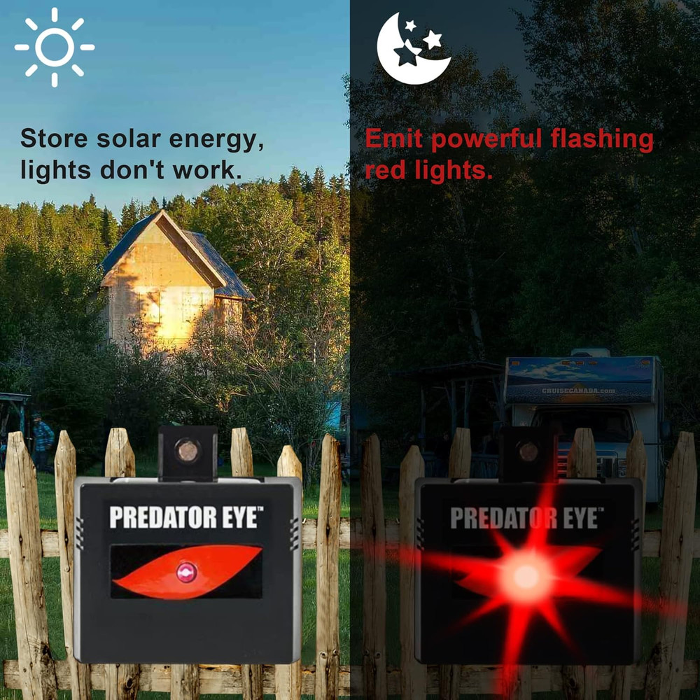 Solar-Powered Night Predator Eye Animal Deterrent Device