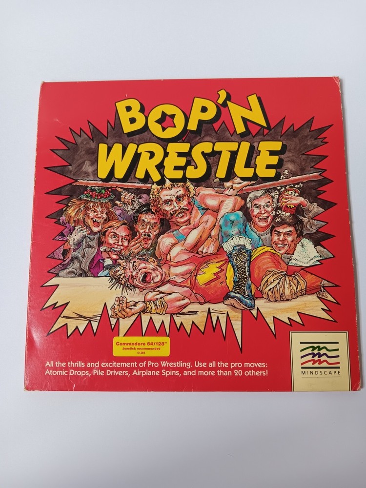 Commodore 64/128 Bop N Wrestle Computer Game Software Tested/Works