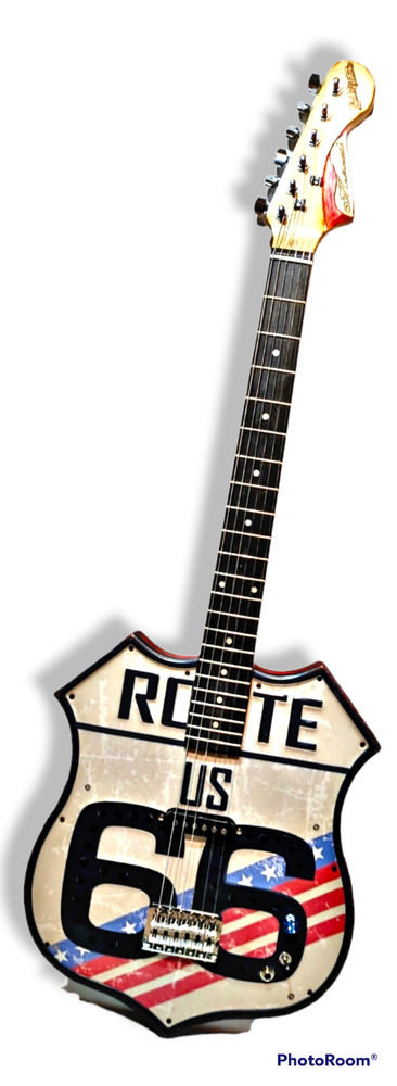 Matteacci's Route 66 shield electric guitar