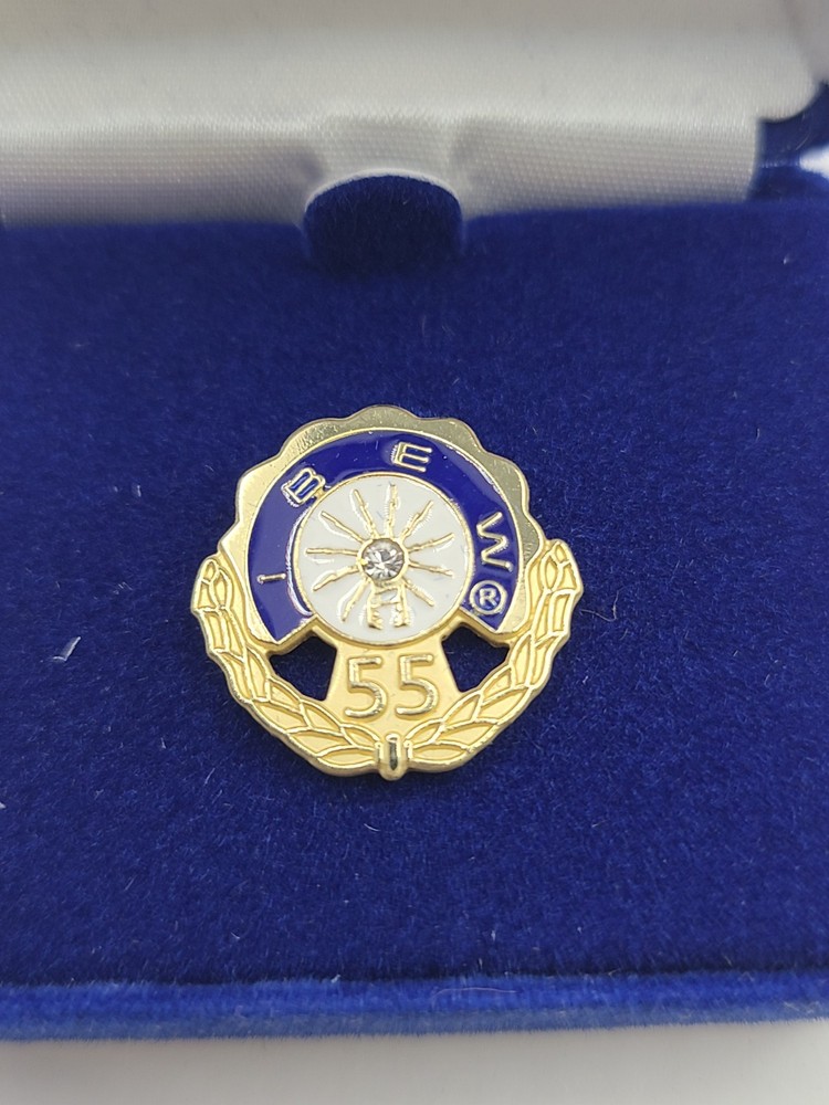 IBEW Electrical Workers 55 Year Service Pin With Original Box