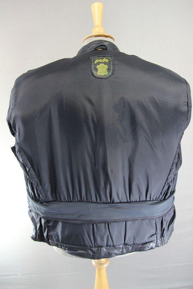 CLASSIC POLO BLACK LEATHER BIKER JACKET 38-40 INCH/MEDIUM