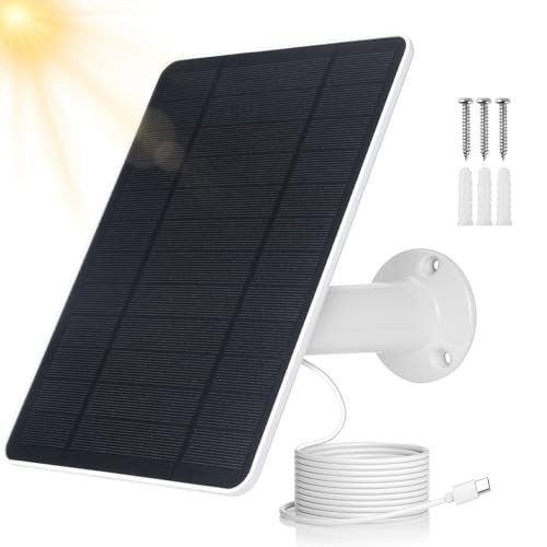 USB Solar Panel for Ring Camera - Type-C Solar Panel Charger 5v 6w White 6W