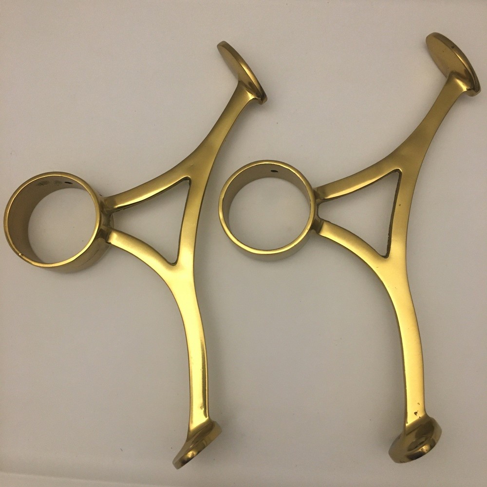 Solid Brass Bar Foot Rail Brackets SET OF 2