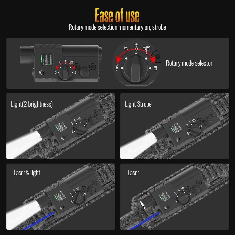 DEFENTAC 2000 Lumens Green Laser Light Combo