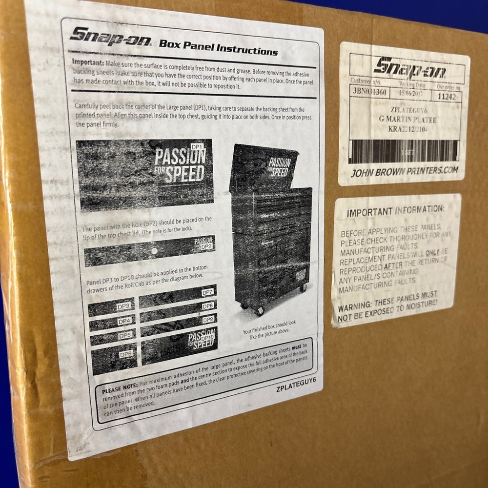 Decals Only ! Snap On Toolbox Roll Cab Chest 40" Stack Graphics Metal Morphosis