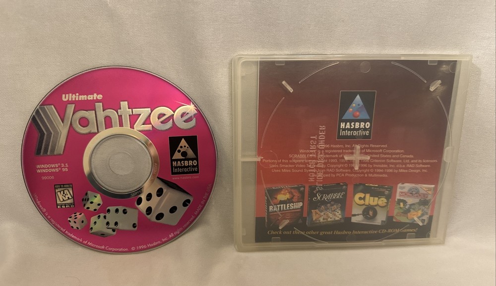 Hasbo Ultimate Yahtzee Interactive CD-ROM Game for Windows 3.1/95 # 99006