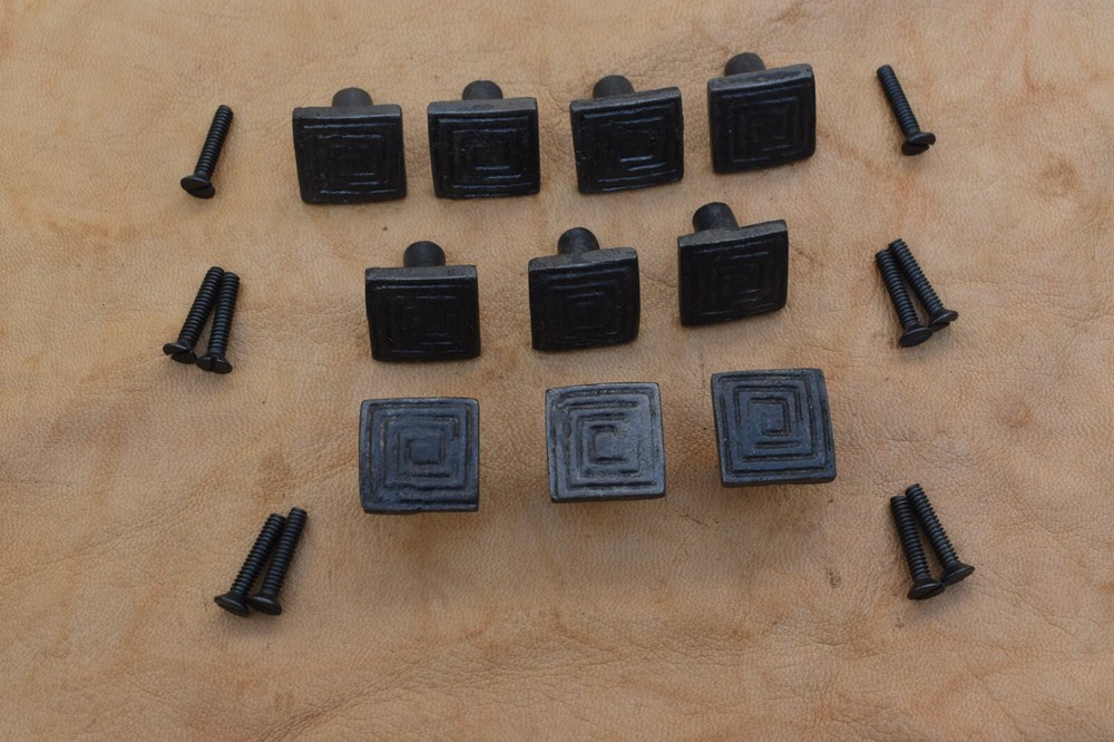 Cast Iron Knob square shape vintage Drawer handle cupboard knobs 10 pcs