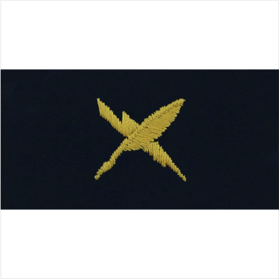 GENUINE U.S. NAVY EMBROIDERED COLLAR DEVICE: CRYPTOLOGIC TECHNICIAN - COVERALL