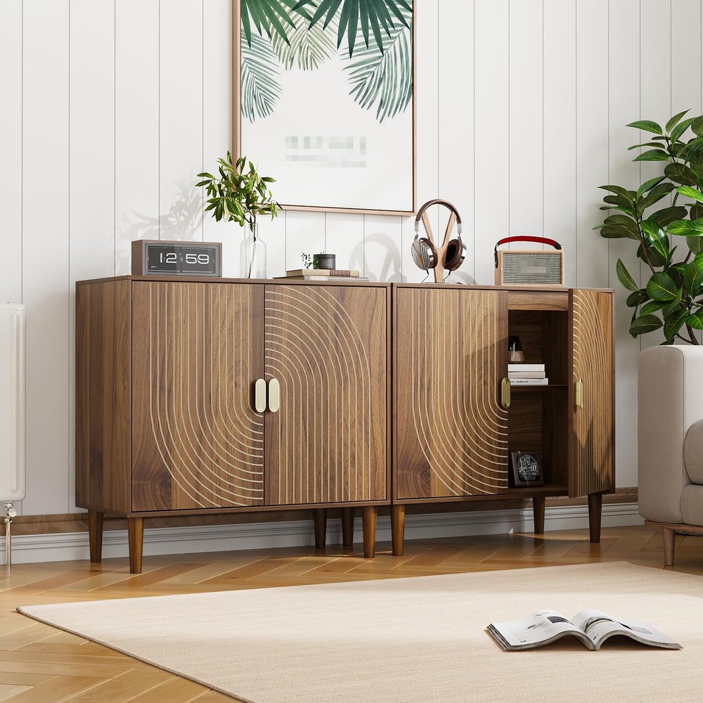 Sideboard Buffet Cabinet with Storage,Sideboard Buffet with Doors and Adjusta...