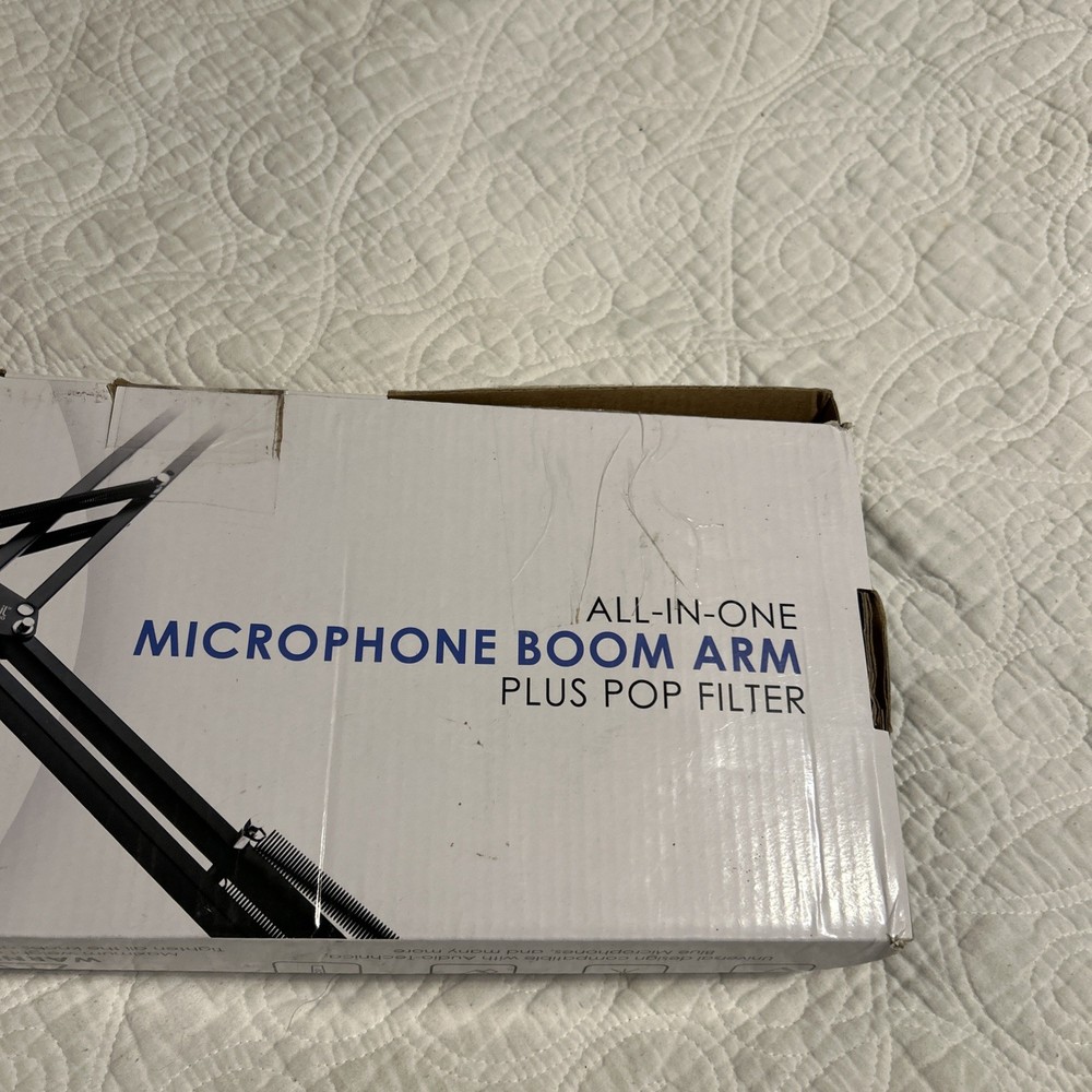 Blucoil Microphone Boom Arm Plus Pop Filter BLCL NOB