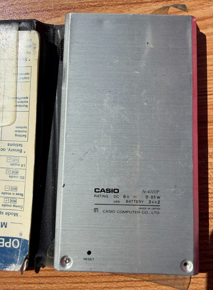 Vintage Casio fx-4000P Programmable Scientific Calculator w/ Operation Guide