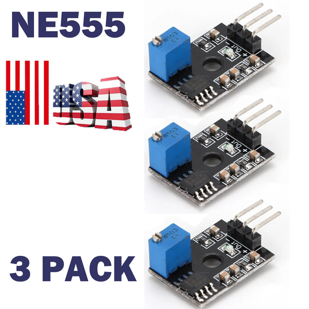 3X NE555 Timer Module Pulse Output Adjustable Frequency Board Wave Generator USA