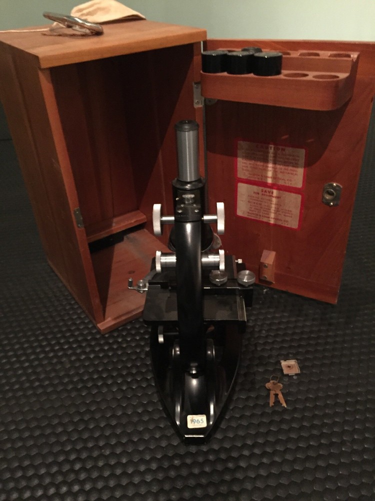 Vintage Bausch & Lomb Microscope w/ Wood Case