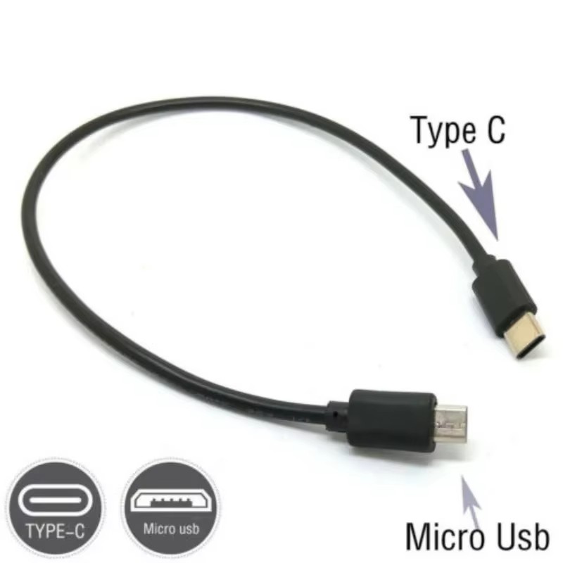 USB Type C to Micro 5V/2.4A Data & Sync Transfer OTG charging cable - Black