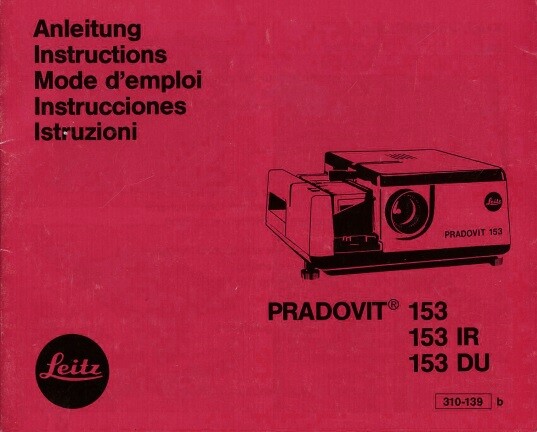 Leitz Pradovit 153 153 IR 153 DU Projector Instruction Manual