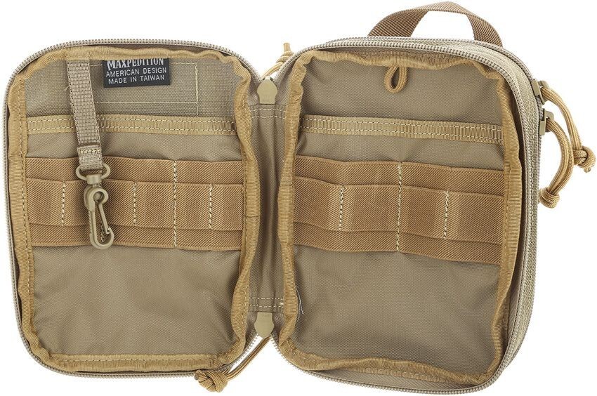 Maxpedition Double-Decker Pocket Organi Khaki Full Clamshell Oversized Handle